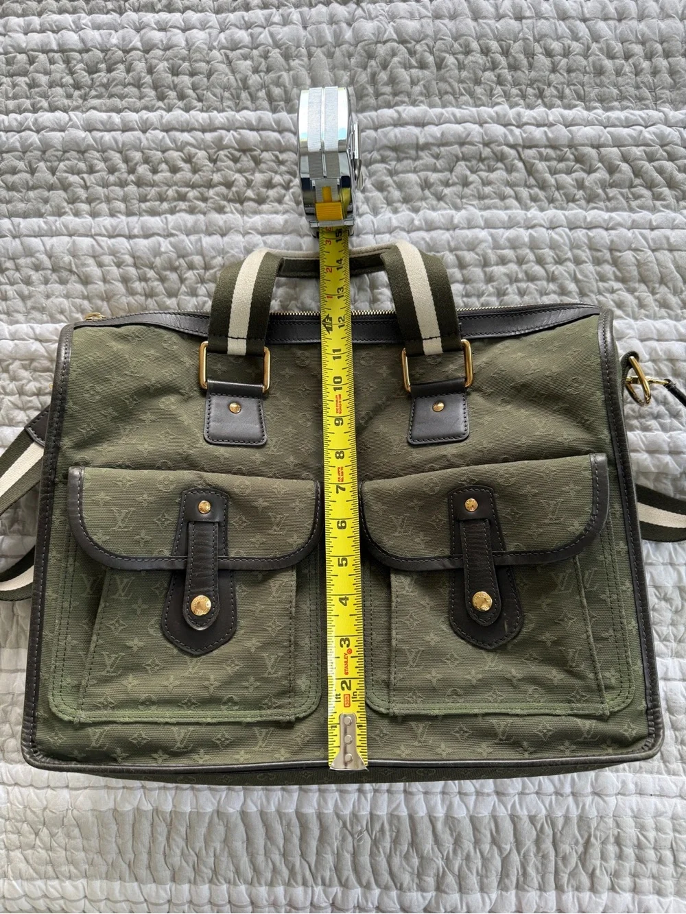 Louis Vuitton Olive Green Monogram Canvas Mini Lin Mary Kate Briefcase